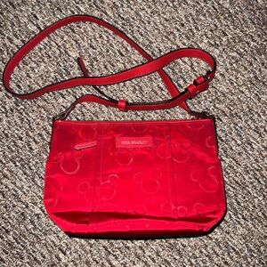 Red Disney preppy poly red Mickey print Vera Bradley shoulder bag